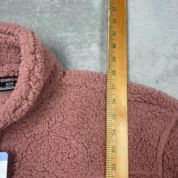 32 Degrees Heat M/L Womens Sherpa Button-Up Jacket Rose Pink a0485 - Picture 4 of 9